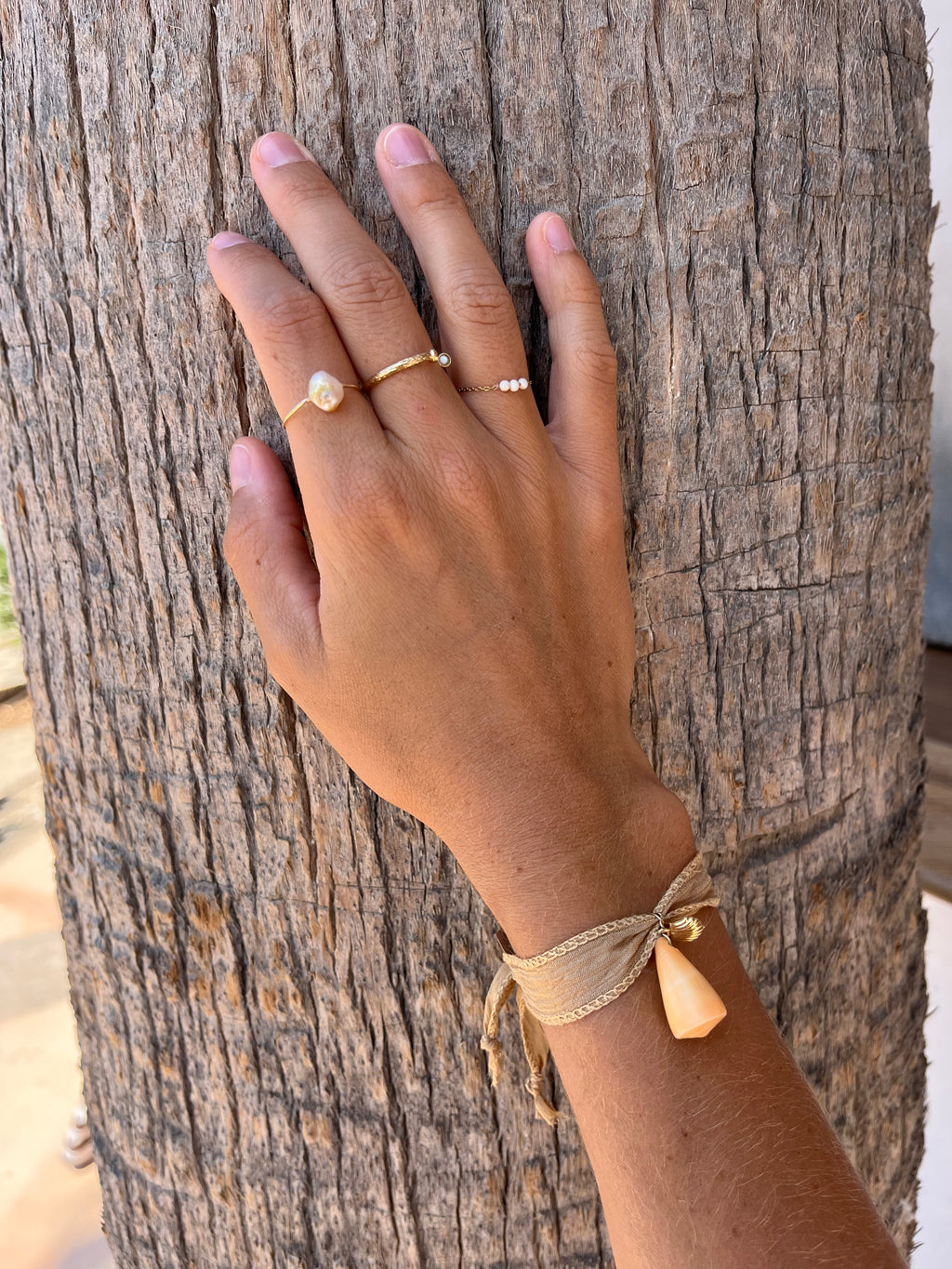 Bracelet Soie et Coquillage