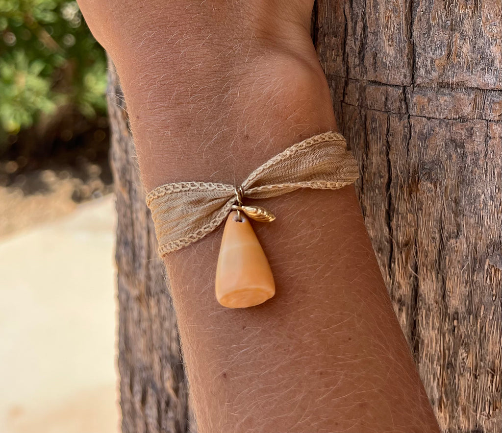 Bracelet Soie et Coquillage