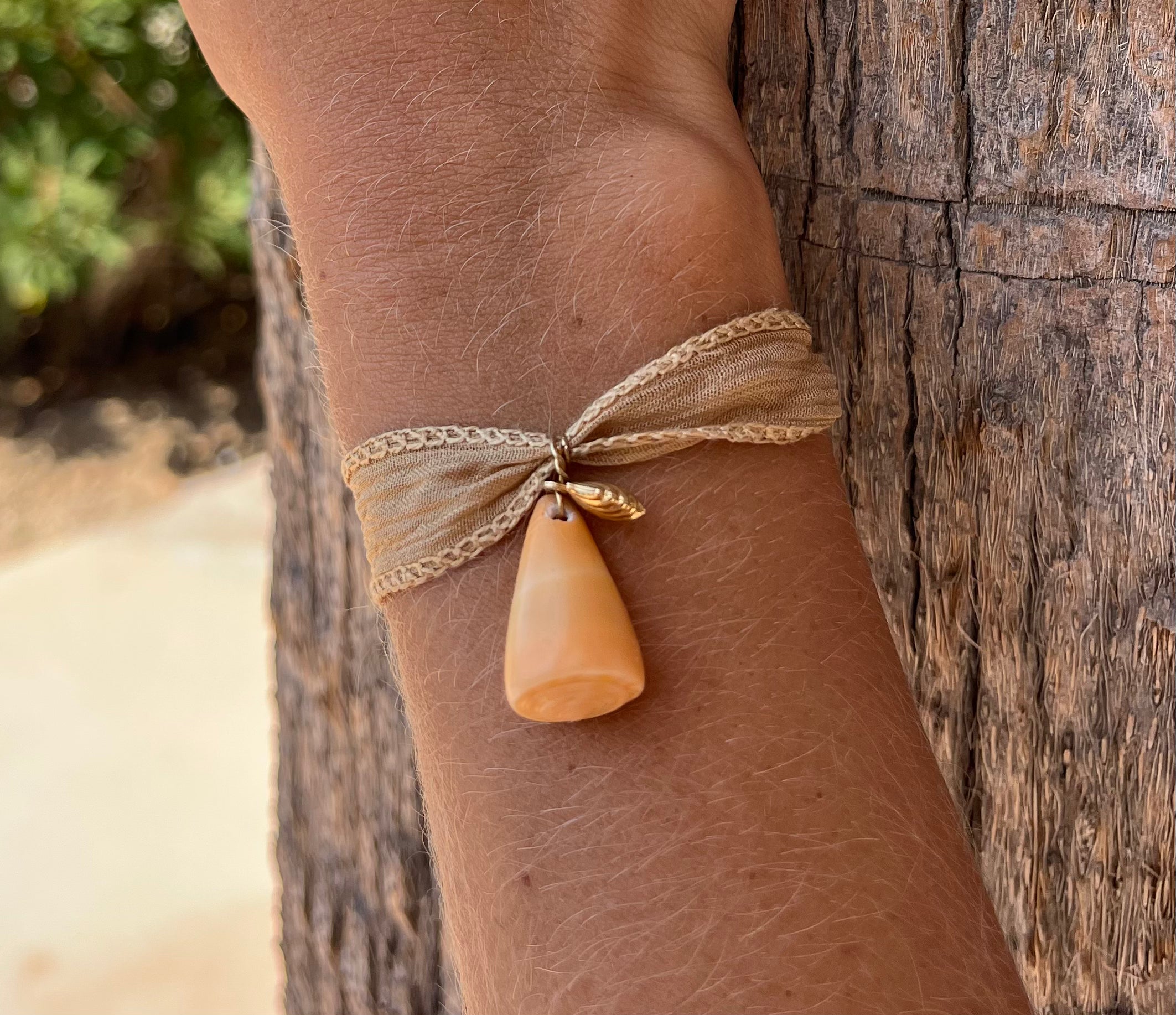 Bracelet Soie et Coquillage