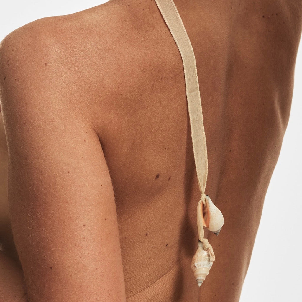 Collier écharpe Soie et Coquillages